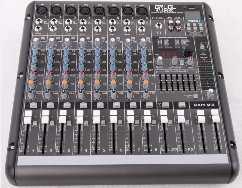 8路调音台(usb录放/蓝牙) - 凌智灯光音响设备商城/陕西锐丰音响/西安